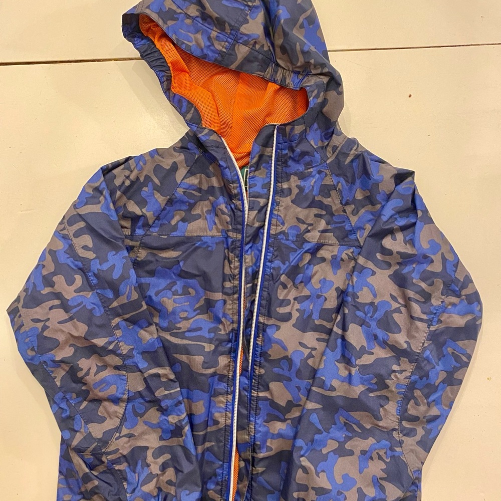 LLBean camo wind breaker jacket size 10